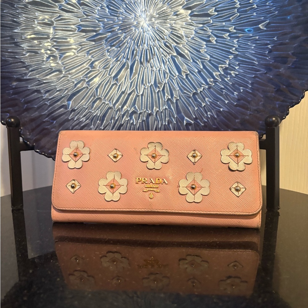 Prada Pink Floral Wallet